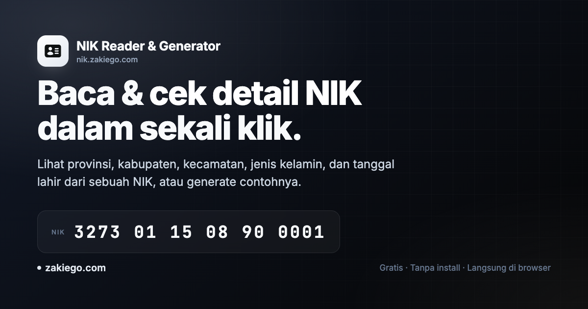 Cek NIK Online: Baca & Cek Detail NIK KTP | NIK Reader